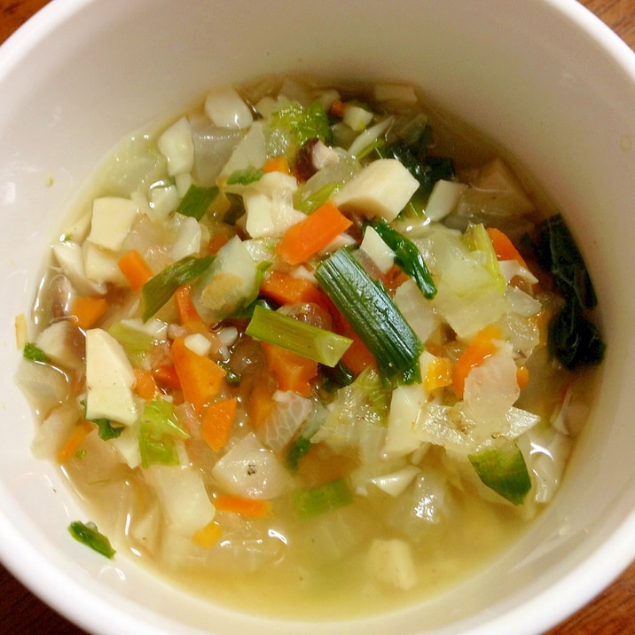 離乳食後期 エリンギ人参玉葱ニラのスープ レシピ 作り方 By Mi 6352 楽天レシピ